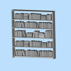 Bookshelf scene bookshelf display cabinet 01 background wall 1/64 scene digital model