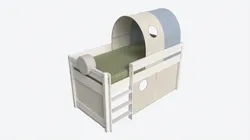 Cilek Montes Beg Loft Bed with Canopy-tunnel