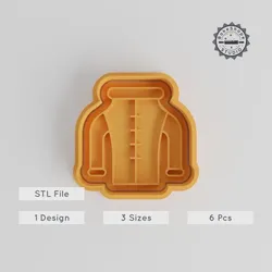 Coat Shape Cutter & Stamp Set, Perfect for Cookies & Fondant, Includes 6 Pieces in S/M/L Sizes