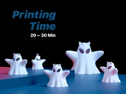Creality Cloud | Mini Cat Ghost Keychain | ملفات الطابعة ثلاثية الأبعاد