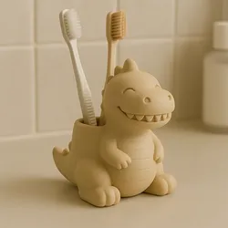 Cute Dinosaur Toothbrush Holder – 3D Printed Bathroom Organizer