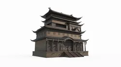 East Asian Ancient Architecture Border Penthouse