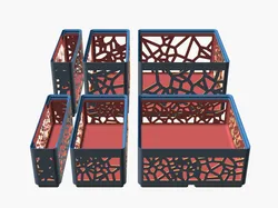 Gridfinity Voronoi chaos bins all sizes