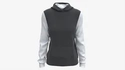 Hoodie with Pockets for Women Mockup 02 Black and White