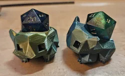 Low-Poly Bulbasaur Dice (d20) Holder