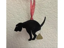 Pooping Dog Christmas Ornament