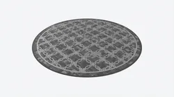 Round Patterned Bath Mat