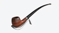 Smoking Pipe Long Briar Wood 01