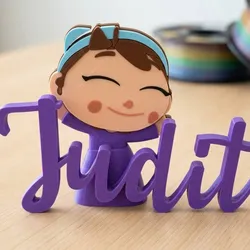 🎈 Titó (3D CAT) Custom Name Sign - Judit - Multicolor