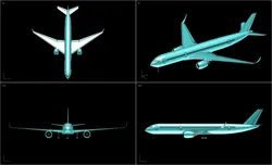 Airbus A350-900 Commercial Aircraft Solid Assembly Model Free
