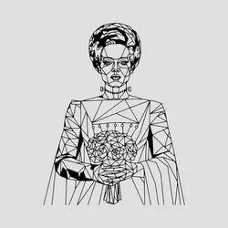 Bride of Frankenstein Line Art Wall Art