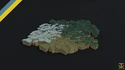 Cartoon Cubic mountains Polygonal Style