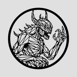 Demon Line Art Wall Art