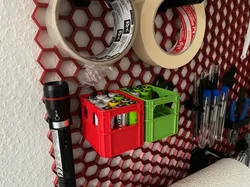 Easy change AA-crate hook AA crates for honeycomb storage wall (HSW)