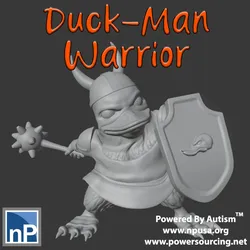Fantasy Duck-Man Warrior Free 3D Print Model in Monsters & Creatures 478528