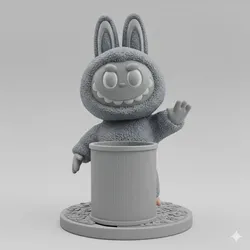 Labubu Pencil Holder with Decorative Design