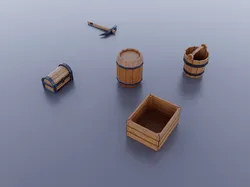 Low poly wood set