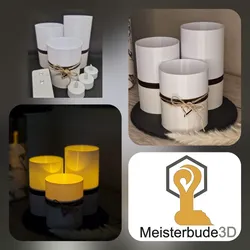 Luxury Geometric LED Candle Set – Modern Home Decor