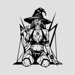 Sexy Witch Line Art Wall Art