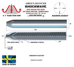 SILENCER SHOCKWAVE 295 mm .30" / 7,62 mm