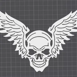 Skull with Wings Wall Art 3D Model – Gothic Decor, Home & Office Ornament
