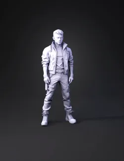 bronze leather tactical suit male character with gear gloves and boot