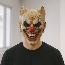 Creepy Evil Clown Mask – Scary Halloween Horror Cosplay Accessory