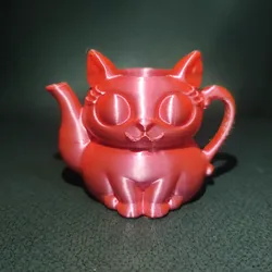 Fișiere pentru imprimante 3D | Fișier 3MF | Adorable Sitting Cat With Big Eyes And Curled Tail Teapot