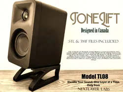 Fișiere pentru imprimante 3D | Fișier 3MF | ToneLift 8 Degree Speaker Stands – Precision Tilted Monitor