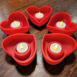 Lighting & Lamps STL Download - Heart Shaped LED Tea Light Holderby Deadmoon Designs