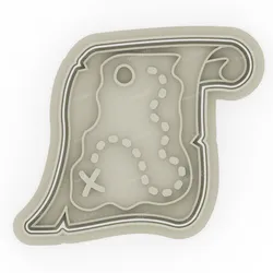Pirate Map Cookie Cutter & Stamp - 8 cm