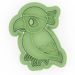 Pirate Parrot v2 Cookie Cutter & Stamp - 8 cm