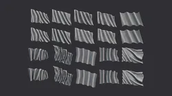 Wavy Flags Set 3D Print Model in Signs and Logos 481680