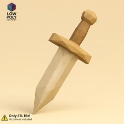 Dagger - Low Poly style historic double edged short weapon