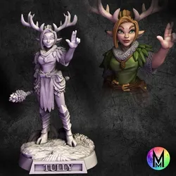 deerfolk - Tully the Deerfolk cleric (female Deerfolk / cervan cleric with antlers)