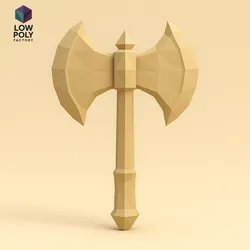 Double Axe - Weapon of war and ancestral symbol Low Poly Style