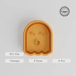 Ghost Cookie Cutter & Stamp Set, Perfect for Halloween Baking, Includes 3 Sizes, Spooky Design STL Files