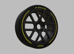 Miniature Enkei XM-6 Rim & Tire  - 3D Print - No Textures