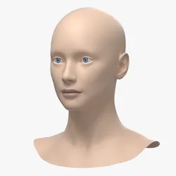 Natural Female Head 01 Base Mesh