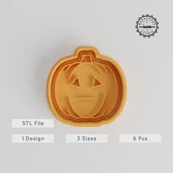 Pumpkin Shape Cutter & Stamp, Cookie & Fondant, 3 Sizes S/M/L, Halloween Decoration Collection