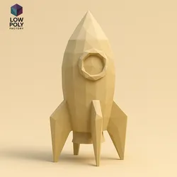 Space Rocket - Cosmic Exploration Vehicle Low Poly Style