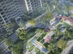 Su model of modern boutique residential landscape