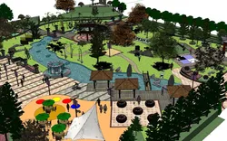 Su model of waterfront park landscape