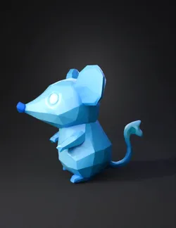 Create a low poly 3D Roblox style pet called Soul Rat A small ghostl