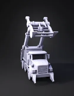 Create a Tonka style front loader garbage truck designed for FDM 3D pr