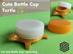 Cute Any Bottle Cap Turtle - Upcycling Print - Container / Toy