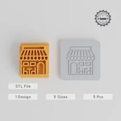 Restaurant Stamp Tile Set, 5 Motif Sizes, Perfect for Clay, Cookies & Fondant