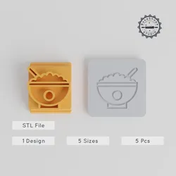 Rice Motif Stamp Tile Set, 5 Sizes, Perfect for Clay, Cookies & Fondant Crafting