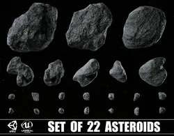 Set of 22 Asteroids