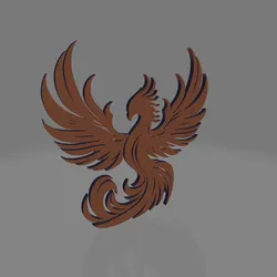 Stylized Phoenix Spread Wings